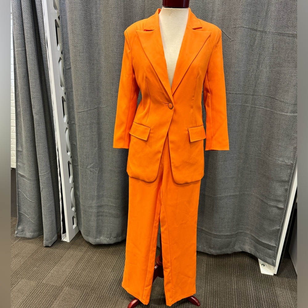 SHEIN Orange Pant Suit